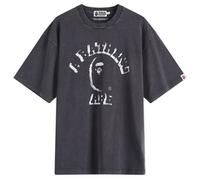 A Bathing Ape Men's Garment Dye Spray Print College Relaxed Tee Black