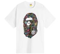 A Bathing Ape Men's Neon Camo Big Ape Head Tee White