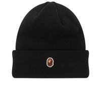 A Bathing Ape Men's New Era Ape Head One Point Beanie Black