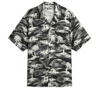 A Bathing Ape Men's Palm Tree Camo Open Collar Pocket Ss Shirt Black