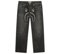 A Bathing Ape Men's Shark Relaxed Fit Denim Pants Indigo 2XL
