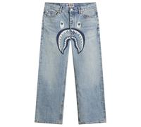 A Bathing Ape Men's Shark Relaxed Fit Denim Pants Light Indigo