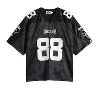 A Bathing Ape Men's Solid Camo Multi Logo Football Jersey Black Medium