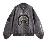 A Bathing Ape Men's Tonal Shark MA-1 Jacket Charcoal