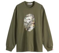 A Bathing Ape Men's Tree Edge Camo Ape Head Longsleeve T-Shirt Olive Drab