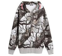 A Bathing Ape Men's Tree Edge Camo Shark Zip Hoodie White 2XL