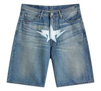 A Bathing Ape Men's Twin Sta Relaxed Fit Denim Shorts Light Indigo Small