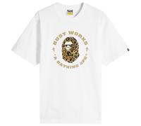 A Bathing Ape Men's Wild Leopard Busy Works Sta T-Shirt White