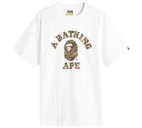 A Bathing Ape Men's Wild Leopard College T-Shirt White X Beige