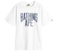 A Bathing Ape Men's Wild Leopard NYC Logo T-Shirt White X Navy