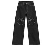 A Bathing Ape Women's Ape Head Oversized Jeans Black