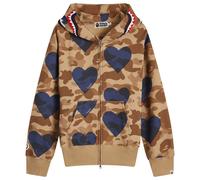 A Bathing Ape Women's I Love Bape Shark Full Zip Hoodie Brown