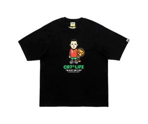 A Bathing Ape x Cristiano Ronaldo CR7 Life Baby Milo Relaxed Fit T-Shirt 'Black' 2M23-110-910-BLK S