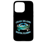 A Beach Graphic Inside A Blue Crab Silhouette Destin Florida Case for iPhone 15 Pro Max