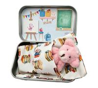 A Bear Hug in a Tin Box, Mini Plush Pocket Hug Love Token Stuffies B-ear,First at Bear-Toy You Day Sending Gift,Plush School
