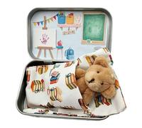 A Bear Hug in a Tin Box,Mini Plush Pocket Hug Love Token Stuffies B-ear,First Day at Gift,Plush You Sending Bear-Toy School