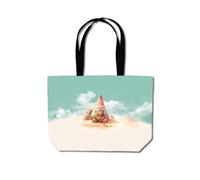 A Bear On A Beach Holiday Beach Shopper Tote Bag Warren Reed - Designer Yellow One Size
