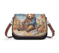 A Bear on The Beach Shoulder Bag for Women, Handbag with Adjustable Strap & Inner Pocket, Crossbody Bag for Daily Commute Travel