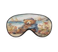 A Bear on The Beach Sleep Mask Eye Mask Travel Eye Cover