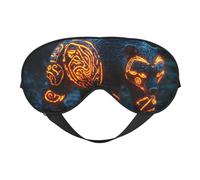 A Bear with A Pattern of Fire Print Sleep Mask with Adjustable Strap, Comfortable Eye Cover for Travel, Yoga, Napping, Sleeping & Relaxation