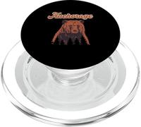 A Bear With Forest Silhouette Anchorage Alaska Vintage Retro PopSockets PopGrip for MagSafe
