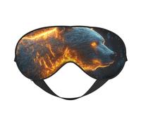 A Bear with Its Neck On Fire Print Sleep Mask with Adjustable Strap, Comfortable Eye Cover for Travel, Yoga, Napping, Sleeping & Relaxation