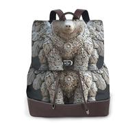 A bear with wings Ladies Travel Fashion Back Pack,Casual backpack,Print Women's leather backpack for Work