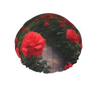 A beautiful castle Double layer women's shower cap, reusable, large size design suitable for all hair lengths, suitable for girls, spa and home salon use.