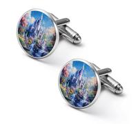 A Beautiful Castle Mens Classic Cufflinks Custom Shirt Cuff Links Jewelry Accessories for Business Wedding 0.7" 0.8"