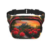A beautiful castle Printed multifunctional waist bag, unisex trendy messenger bag, travel sports storage bag