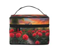 A beautiful castle Women's Large Capacity Makeup Bag, Portable Travel Makeup Bag, (9x6.5x6.2 inches) Girls Large Makeup Bag Storage Bag