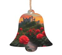 A beautiful castle Wooden Christmas Tree Ornaments Bell Shape 1 PC - Vintage Pendant Decorations for Holiday Home Decor