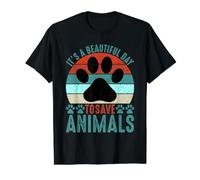 A Beautiful Day to Save Animals Rescue Animals Value Graphic T-Shirt, Men, Black, M