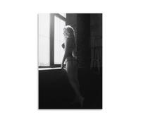 A Beautiful Female Figure in Front of A Bright Window Poster Wall Art Poster Scroll Canvas Painting Picture Living Room Decor Home 12x18inch(30x45cm)