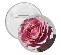 A Beautiful Flower Badge Metal Round Pins, Lightweight Brooch for Backpack, Fashion Button Pins Badge for Shirts, Jackets, Shawl Coat, Unisex, 5PCS, Tinplate, metal round pins