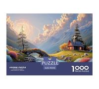A Beautiful Landscape 1000 Piece Sturdy Cardboard Jigsaw Puzzles Mountain Valley Vibrant Imagery Creative Game Jigsaws As Home Decoration70x50cm/1000pcs