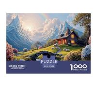 A Beautiful Landscape 1000 Piece Sturdy Cardboard Jigsaw Puzzles Mountain Valley Vibrant Imagery Creative Game Jigsaws As Home Decoration52x38cm/1000pcs