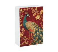 A Beautiful Peacock Cigarette Case 85mm King Size, Crushproof Plastic Cigarette Box Holder for Men Women Cigar Protective Cover Waterproof Cigarettes Holder 20 Capacity