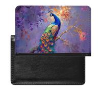 A Beautiful Peacock Painting Passport Holder Covers Travel Wallet Document Organizer Protector Accessories for Men Women