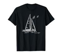 A Beautiful Sailing Ship with Seagulls Sailing Boat Value Graphic T-Shirt