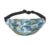 a beautiful unicorns Boys large waist bag, travel crossbody waist bag, suitable for enjoying sports, running, cycling, travel, fishing