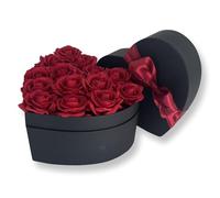 A Beautiful Valentine gift for the One You Love!. Real Touch Roses in a luxury Heart Shaped Gift Box. Stunning Heart Hat Box of Red Rose Flowers. Eternal Red Roses (Plain Red Roses)
