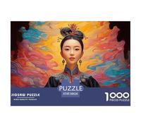 A Beautiful Woman from The Qing Dynasty 1000 Pieces Extra-thick Cardboard Jigsaw Puzzle Bundle Radiant Beautiful Lady Challenging And Educational Family Game Puzzles For Adults And Kids 38x26cm/1000pc
