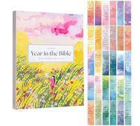 A Beautiful Year in the Bible for Women 52 Week Biblia Study For Women Christian Growth Enlightenment Bible's Study Accessories with 30 Pcs Watercolor Bookmark Religious Manual Notebook for Adults