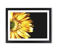A Beautiful Yellow Flower Painting Modern Art Framed Print | A4 Black Framed Wall Art | Ready to Hang | Modern Floral Picture | Living Room Bedroom Lounge Office