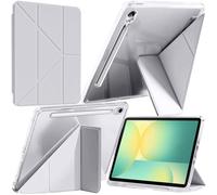 A-BEAUTY Case Compatible with Samsung Galaxy Tab S10 FE 2025 / S9 FE 10.9-Inch / S9 11-Inch 2023 Shockproof Clear Cover, 6-in-1 Y-Shaped Trifold Stand, Auto Wake/Sleep, Light Grey
