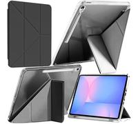 A-BEAUTY Case Compatible with Samsung Galaxy Tab S10 FE Plus 13.1 Inch 2025 (SM-X620/X626/X626B) with S Pen Holder, Shockproof Clear Cover, 6-in-1 Y-Shaped Trifold Stand, Black