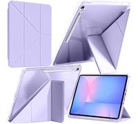 A-BEAUTY Case Compatible with Samsung Galaxy Tab S10 FE Plus 13.1 Inch 2025 (SM-X620/X626/X626B) with S Pen Holder, Shockproof Clear Cover, 6-in-1 Y-Shaped Trifold Stand, Lilac Purple
