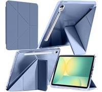 A-BEAUTY Case Compatible with Samsung Galaxy Tab S10 Lite / S10 FE 2025 / S9 FE 10.9-Inch / S9 11-Inch 2023 with S Pen Holder, Shockproof Clear Cover, 6-in-1 Y-Shaped Stand, Lavender