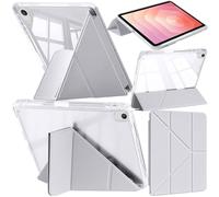 A-BEAUTY Case Compatible with Samsung Galaxy Tab S11 11 Inch 2025 (SM-X730/X736/X736B) with S Pen Holder, Shockproof Clear Cover, 6-in-1 Y-Shaped Stand, Silver